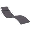 Rocking Sun Lounger with Cushion Solid Teak Wood – Anthracite