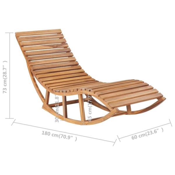 Rocking Sun Lounger with Cushion Solid Teak Wood – Anthracite