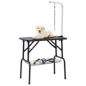 Adjustable Dog Grooming Table with 1 Loop – With Basket