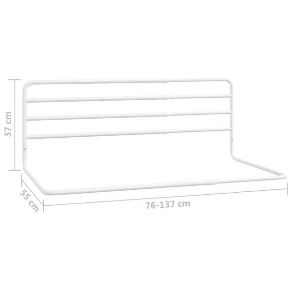 Toddler Safety Bed Rail White (76-137)x55 cm Iron