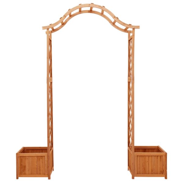 Garden Pergola with Planter Solid Firwood – Brown