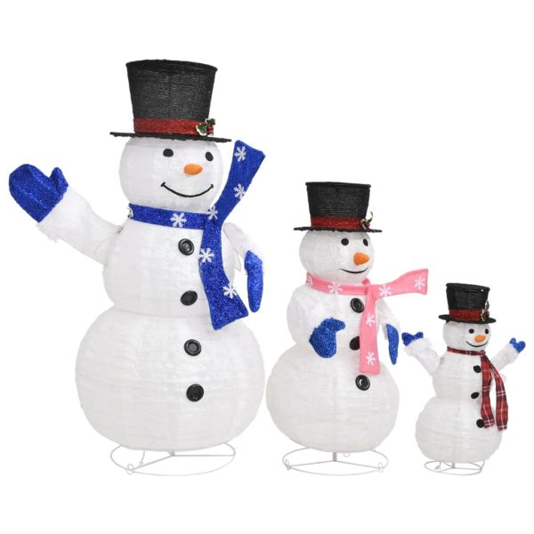 Decorative Christmas Snowman Family Figures with LED Luxury Fabric