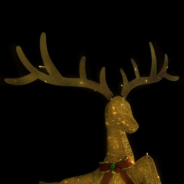 Flying Reindeer Christmas Decoration 120 LEDs – Gold