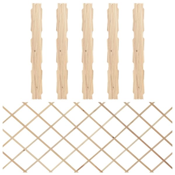 Trellis Fences 5 pcs Solid Firwood – 180×80 cm, Brown