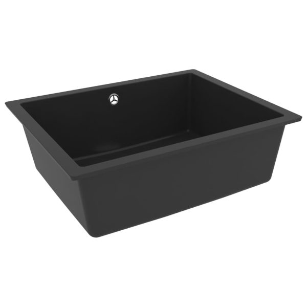 Kitchen Sink with Overflow Hole Granite – Black