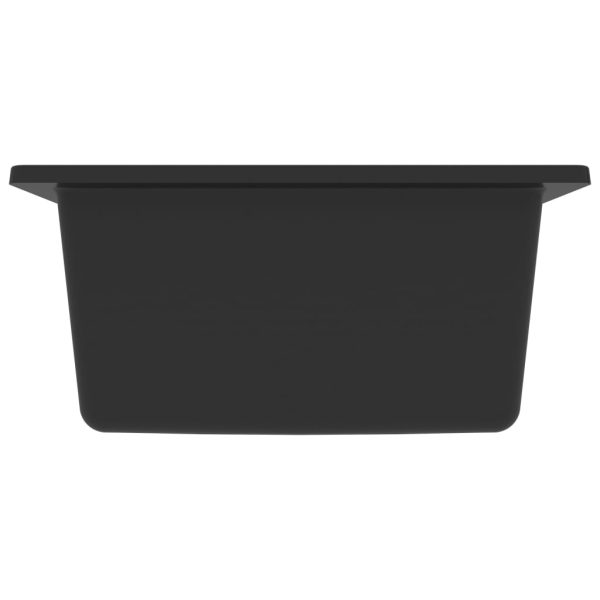 Kitchen Sink with Overflow Hole Black Granite