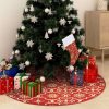 Luxury Christmas Tree Skirt with Sock Red Fabric – 90 cm