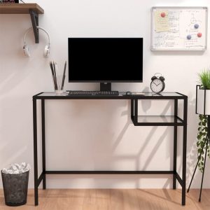 Computer Desk 100x36x74 cm Glass – Transparent