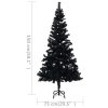 Artificial Christmas Tree with LEDs&Stand PVC – 150×75 cm, Black