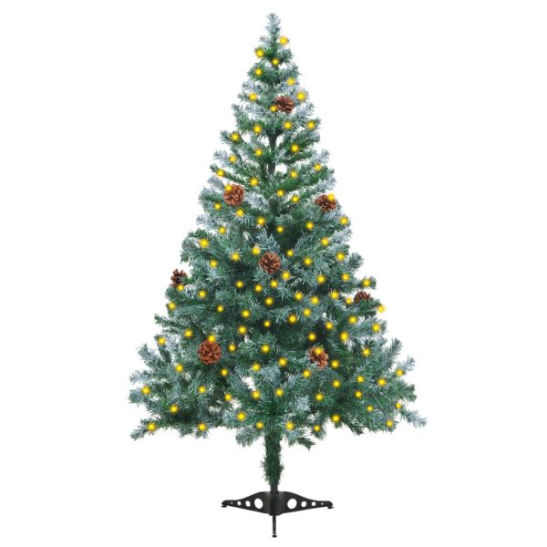 Frosted Christmas Tree with LEDs&Pinecones – 150×70 cm