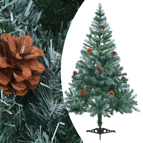 Frosted Christmas Tree with LEDs&Pinecones – 150×70 cm