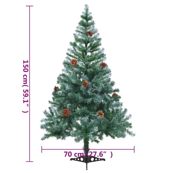 Frosted Christmas Tree with LEDs&Pinecones – 150×70 cm