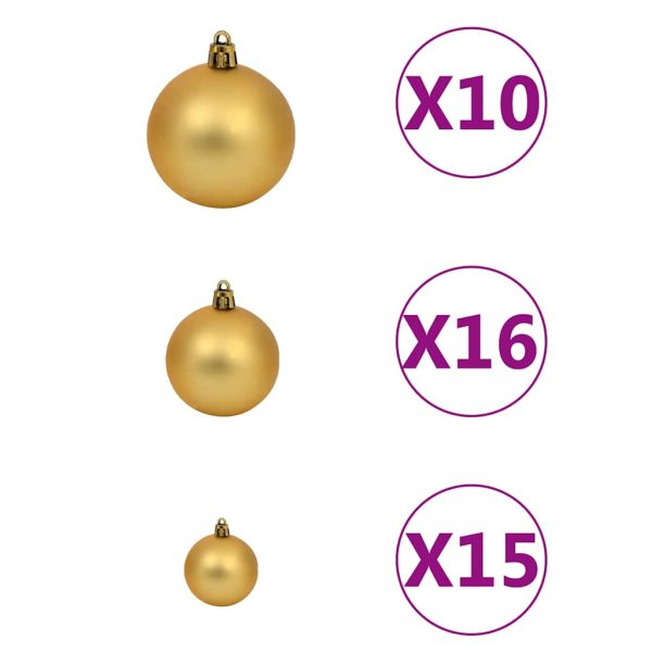 Nordmann Fir Artificial Christmas Tree LED&Ball Set Green – 210×150 cm, Gold