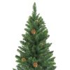 Artificial Christmas Tree with LEDs&Pine Cones – 150×89 cm, Green