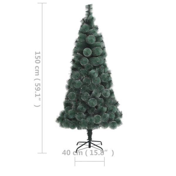 Artificial Christmas Tree with LEDs Green PVC&PE – 150×90 cm, Without Flocked Snow