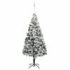 Artificial Christmas Tree LEDs&Ball Set&Flocked Snow Green – 400×190 cm, Gold