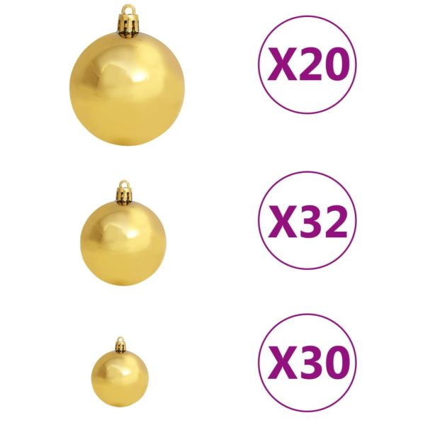 Artificial Christmas Tree LEDs&Ball Set&Flocked Snow Green – 400×190 cm, Gold