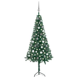 Corner Artificial Christmas Tree LEDs&Ball Set PVC