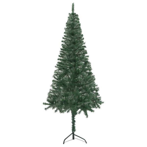 Corner Artificial Christmas Tree LEDs&Ball Set PVC – 150×55 cm, Green and Grey