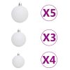 Corner Artificial Christmas Tree LEDs&Ball Set PVC – 150×55 cm, Green and Grey