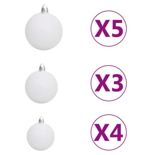 Corner Artificial Christmas Tree LEDs&Ball Set PVC – 150×55 cm, Green and Grey