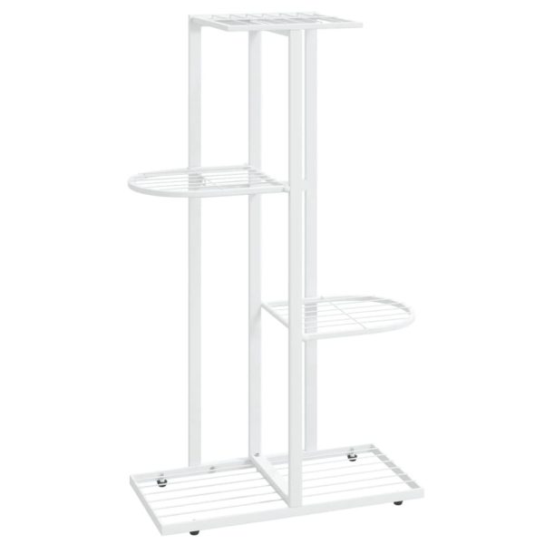 4-Floor Flower Stand Metal – 43x22x76 cm, White