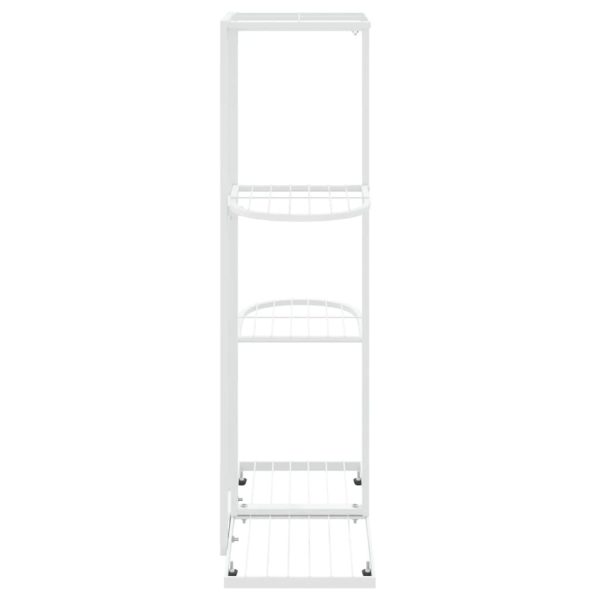 4-Floor Flower Stand Metal – 43x22x76 cm, White