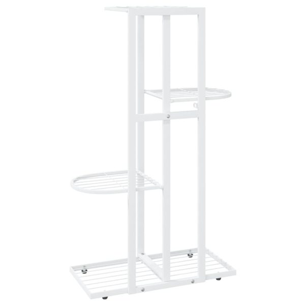 4-Floor Flower Stand Metal – 43x22x76 cm, White