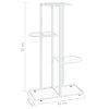 4-Floor Flower Stand Metal – 43x22x76 cm, White