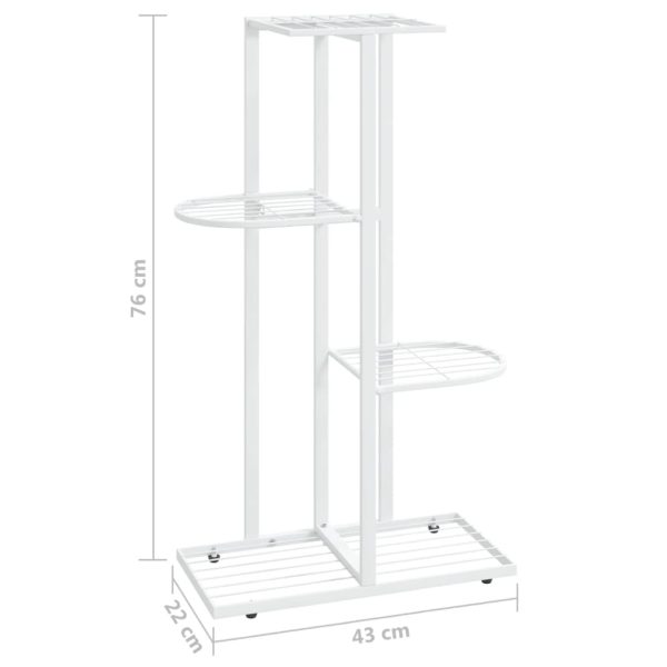 4-Floor Flower Stand Metal – 43x22x76 cm, White