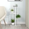 4-Floor Flower Stand Metal – 43x22x76 cm, White