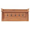 Wall Mounted Coat Rack 80×16.5×35 cm Solid Teak Wood