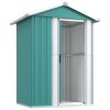 Garden Shed 126×97.5×177 cm Galvanised Steel – Green