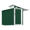 Garden Shed 270x130x208.5 cm Galvanised Steel – Green