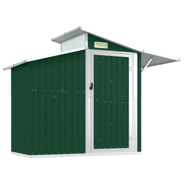 Garden Shed 270x130x208.5 cm Galvanised Steel – Green