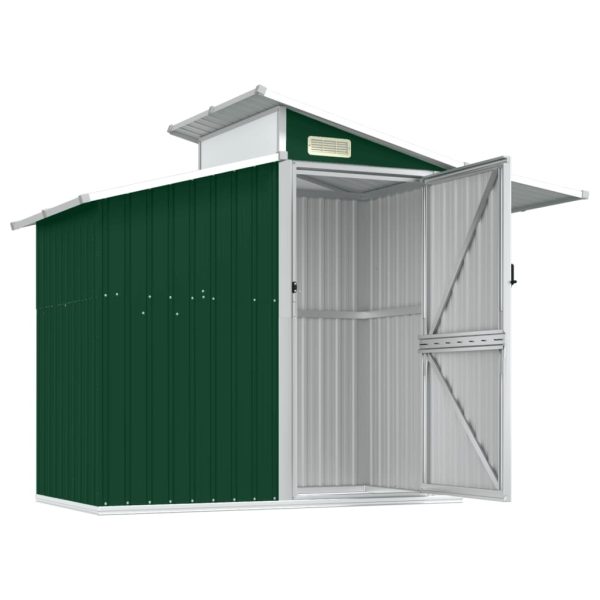 Garden Shed 270x130x208.5 cm Galvanised Steel – Green