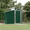 Garden Shed 270x130x208.5 cm Galvanised Steel – Green