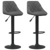 Bar Stools 2 pcs Dark Grey Velvet