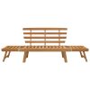 Garden Bench with Cushions 2-in-1 190 cm Solid Acacia Wood – Brown