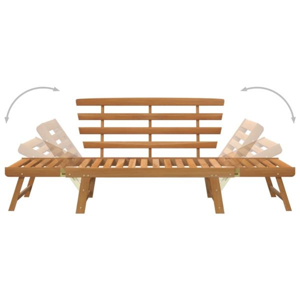 Garden Bench with Cushions 2-in-1 190 cm Solid Acacia Wood – Brown