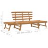 Garden Bench with Cushions 2-in-1 190 cm Solid Acacia Wood – Brown