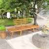 Garden Bench with Cushions 2-in-1 190 cm Solid Acacia Wood – Brown