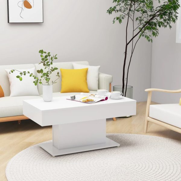 Coffee Table 96x50x45 cm Engineered Wood – White