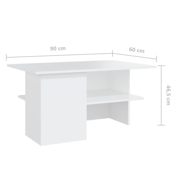 Coffee Table 90x60x46.5 cm Engineered Wood – White