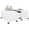 Coffee Table 75x75x38 cm Engineered Wood – White