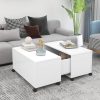 Coffee Table 75x75x38 cm Engineered Wood – White