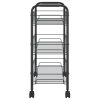 3-Tier Kitchen Trolley Iron – 46x26x64 cm, Black