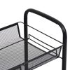 3-Tier Kitchen Trolley Iron – 46x26x64 cm, Black