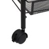 3-Tier Kitchen Trolley Iron – 46x26x64 cm, Black