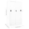 Office Cabinet with Sliding Door 90x40x180 cm Steel – White